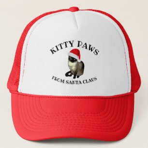 Kitty Paws from Santa Claus Cute Siamese Cat Trucker Hat