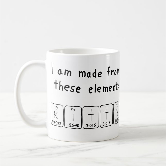 Kitty periodic table name mug (Left)
