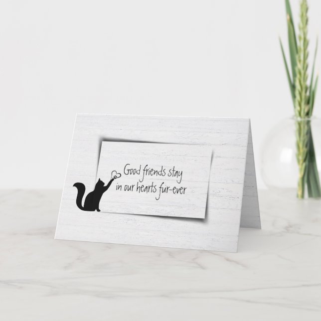 Kitty Pet Loss Sympathy on Whitewashed Wood Card (Front)