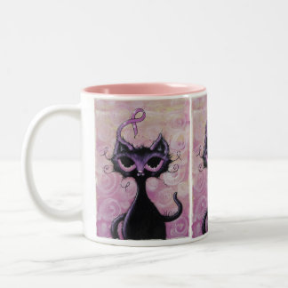kitty pink ribbon breast cancer mug