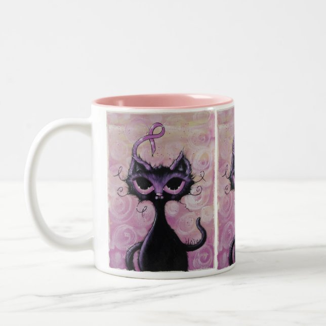 kitty pink ribbon breast cancer mug (Left)