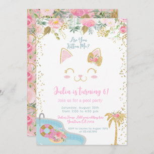 Kitty Pool Party Invitation