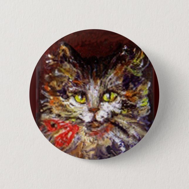 KITTY PORTRAIT 6 CM ROUND BADGE (Front)