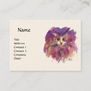 KITTY PORTRAIT,white Business Card