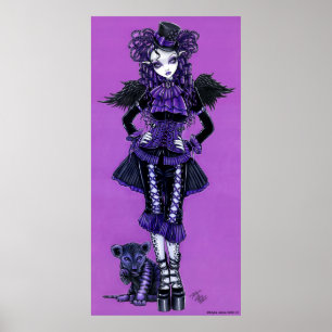 Kitty Purple Gothic Victorian Angel Poster