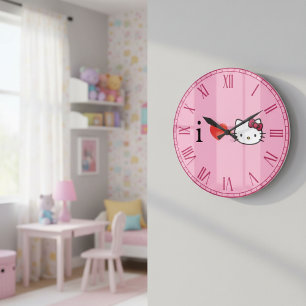 Kitty Round Clock