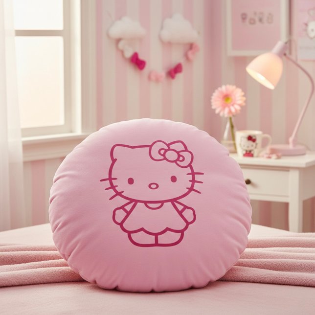Kitty Round Cushion (Creator Uploaded)