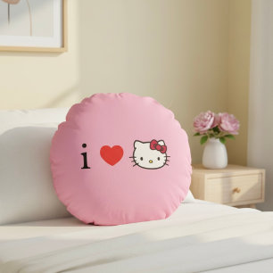 Kitty Round Pillow