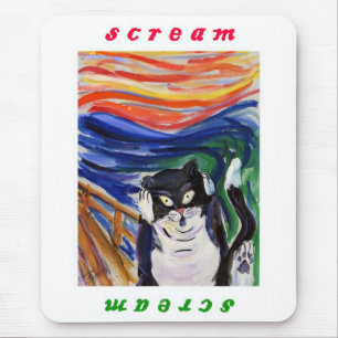 Kitty Scream with Scream Text Mousepad