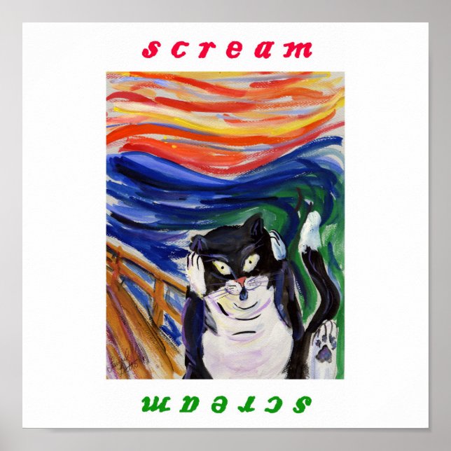 Kitty Scream with Scream Text Poster (Front)