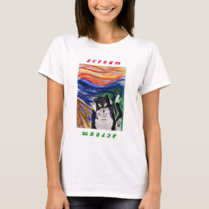 Kitty Scream with Scream Text Shirt