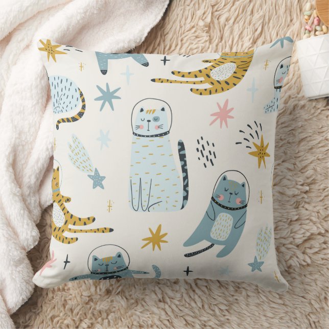 Kitty Seamless Pattern Cushion (Blanket)