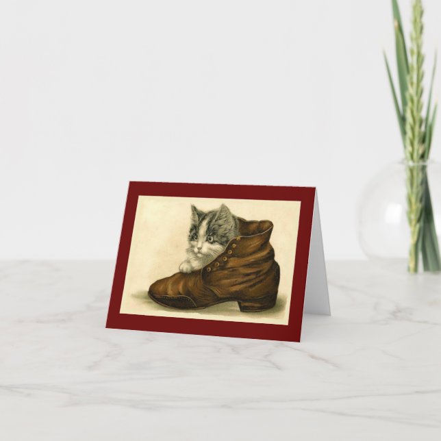 Kitty Shoe Shine Note Card (Front)