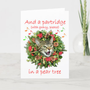 Kitty sings "Twelve days of Christmas" Holiday Card