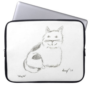 Kitty Sketch Laptop Sleeve