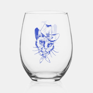 Kitty Stemless Wine Glass