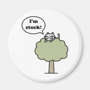 Kitty Stuck In Tree Magnet