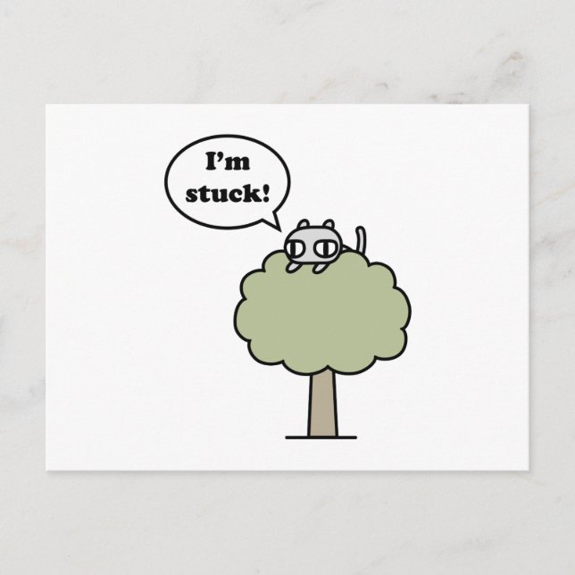 Kitty Stuck In Tree Postcard (Front)
