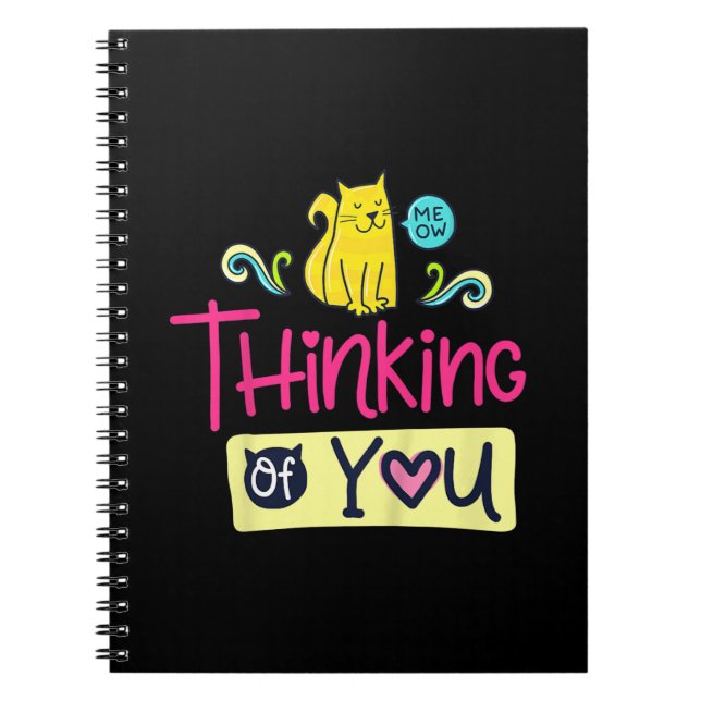 Kitty Thinking Of You | Cute Cat Lover Gift Notebook (Front)