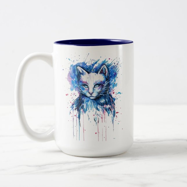Kitty Two-Tone Coffee Mug (Left)