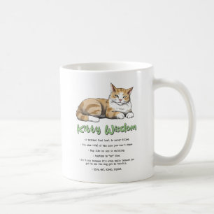 Kitty Wisdom – Funny Cat Rules with a Brown Cat Coffee Mug