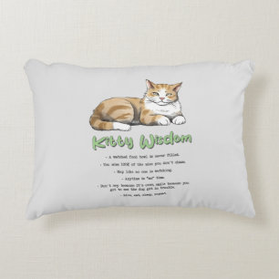 Kitty Wisdom – Funny Cat Rules with a Brown Cat Decorative Cushion