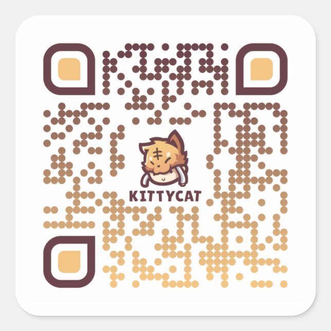 KittyCat QR Code - 20 Sticker Sheet 1 1/2" (White) (Front)