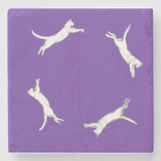 kittyrun purple single stone coaster