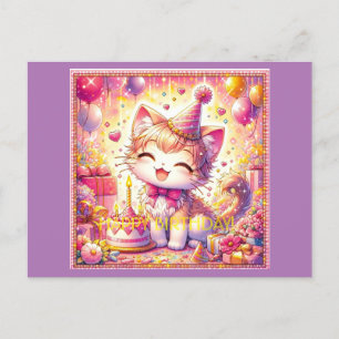 Kitty's Birthday Joy Postcard