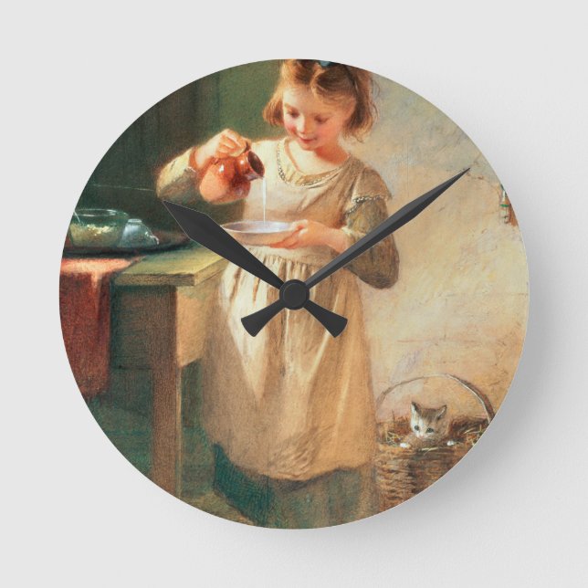 Kitty's Breakfast Round Clock (Front)