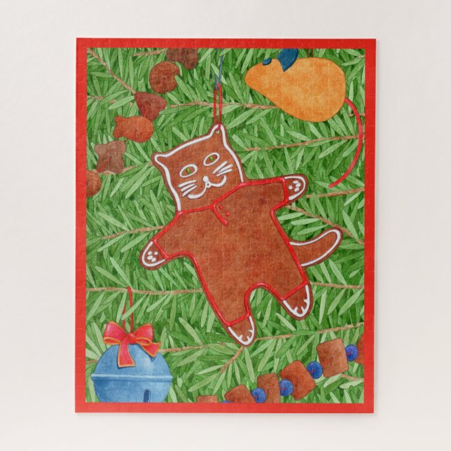 Kitty's Christmas Tree 16"x20" Puzzle  (Vertical)