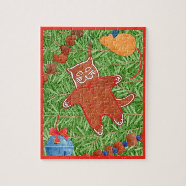 Kitty's Christmas Tree 8"x10" Puzzle  (Vertical)