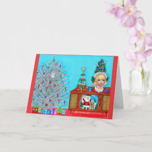 KItty's First Christmas Tree Head Vase Santa Claus Card