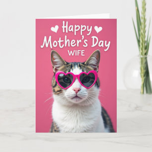 Kittys Pink Heart Mothers Day Card