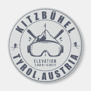 Kitzbuhel Austria Mountain Vintage Minimalist Magnet