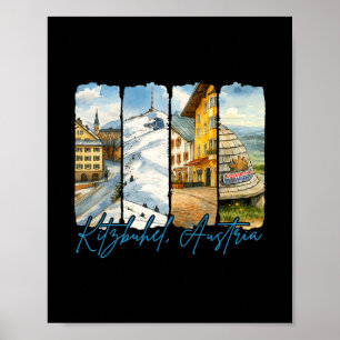 Kitzbuhel Austria Traveling Brushstroke Souvenir V Poster