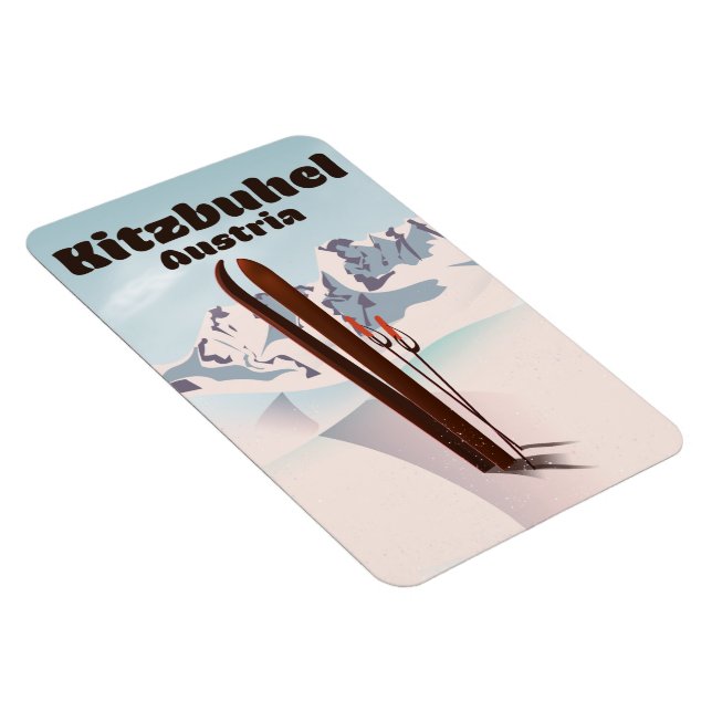 kitzbuhel Austrian ski poster Magnet (Right Side)