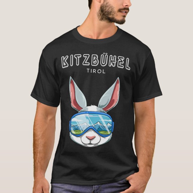 Kitzbühel Tirol Austria Retro Ski Rabbit T-Shirt (Front)