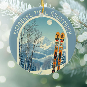 Kitzbühel Tirol Österreich ski souvenir  Ceramic Ornament
