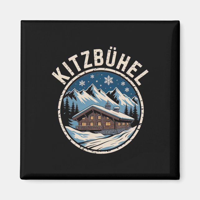 Kitzbühel Winter Ski Adventure Alpine Escape  Magnet (Front)