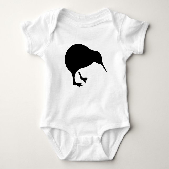 Kiwi All blacks and All Whites New Zealand gear Baby Bodysuit (Front)
