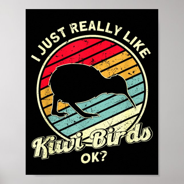 Kiwi &amp; New Zealand Uni-adults Black Cotton, Ly Poster (Front)