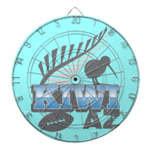 KIWI AZ rugby bird and silver fern Dartboard