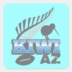 KIWI AZ rugby bird and silver fern Square Sticker