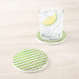 Kiwi Bash Green Chevron Pattern Coaster