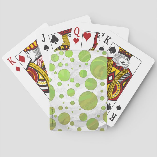Kiwi Bash Green Polka Dot Playing Cards (Back)
