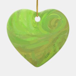 Kiwi Bash Green Swirl Ceramic Tree Decoration