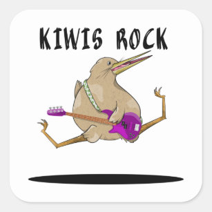 Kiwi Bass Guitar Square Sticker