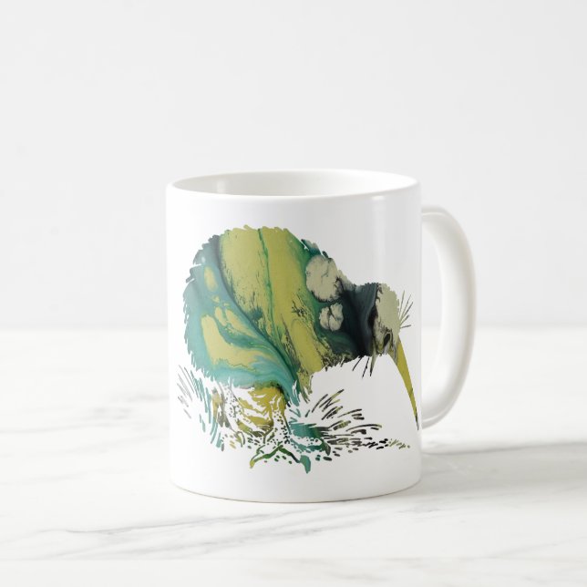 Kiwi Bird Art Coffee Mug (Front Right)