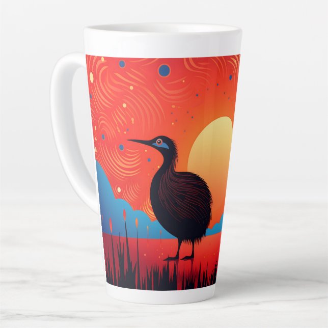 Kiwi Bird at Twilight  Latte Mug (Left Angle)